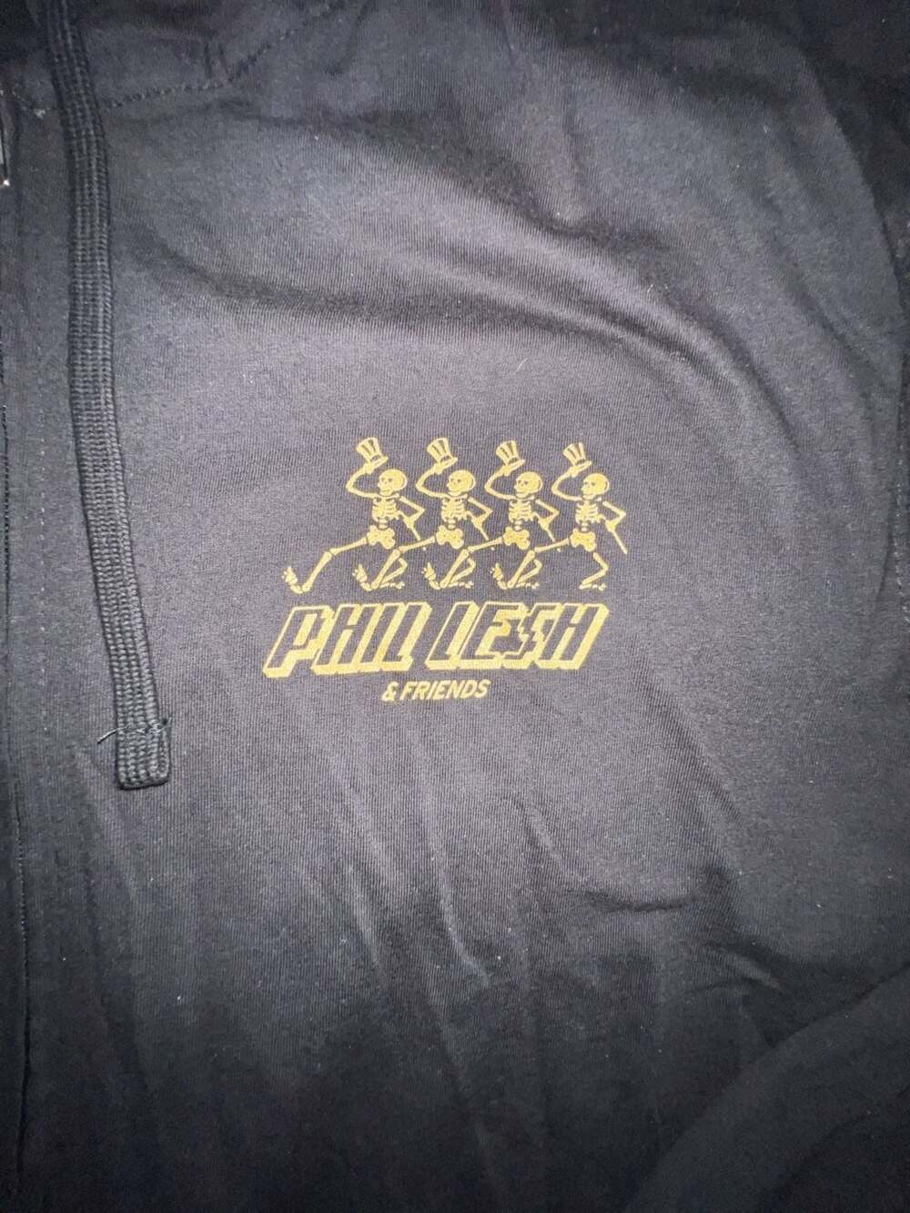 Phil Lesh & Friends Black Zip-Up Hoodie Skeleton Graphic